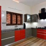 Premium-red-grey-kitchen-storage-solutions-parkland-thrissur-kerala