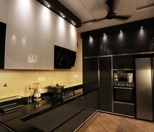 luxury-black-glossy-kitchen-design-parkland-thrissur-kerala